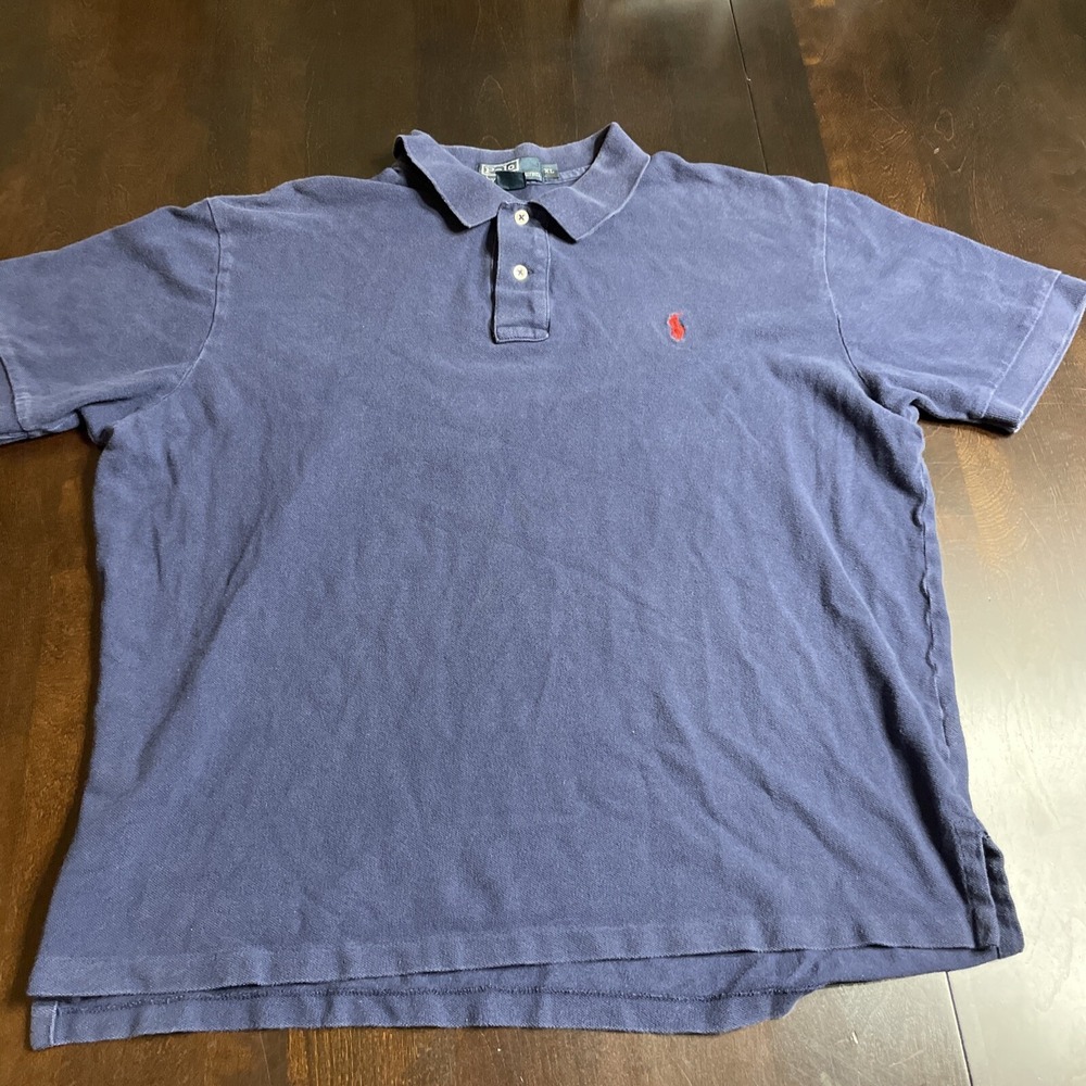 Ralph Lauren Polo Shirt XL Blue Short Sleeve Men's Classic Fit Red Pony Logo